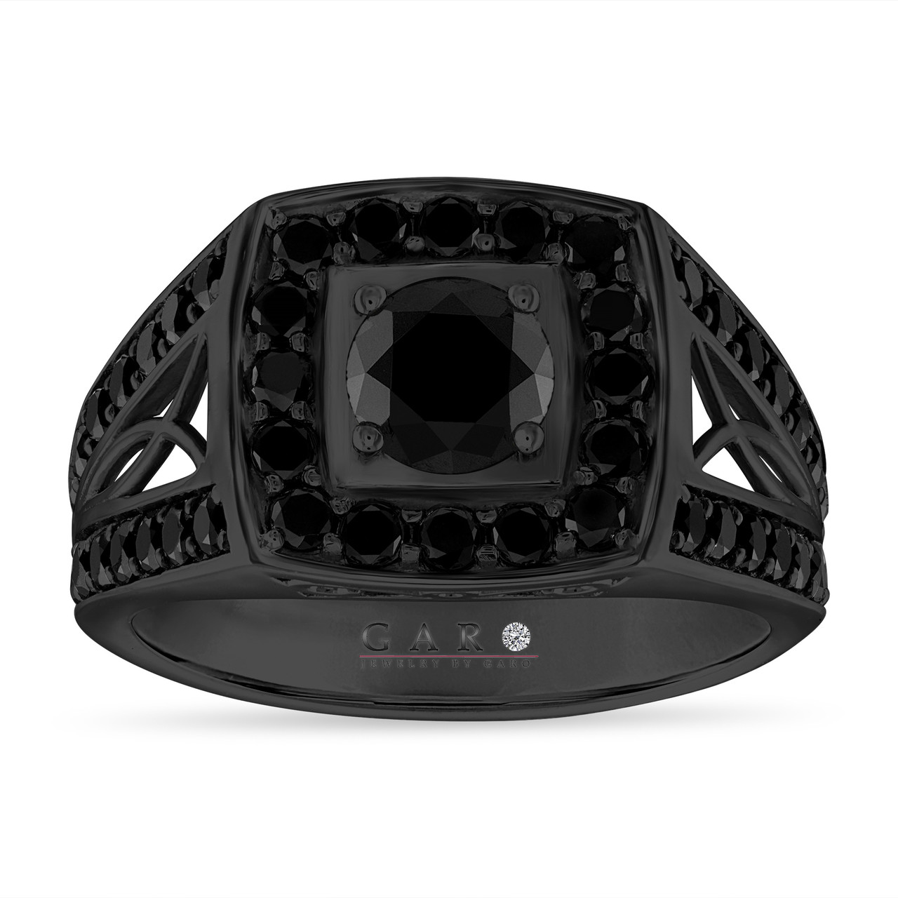 Men's Rugged Black Diamond Ring