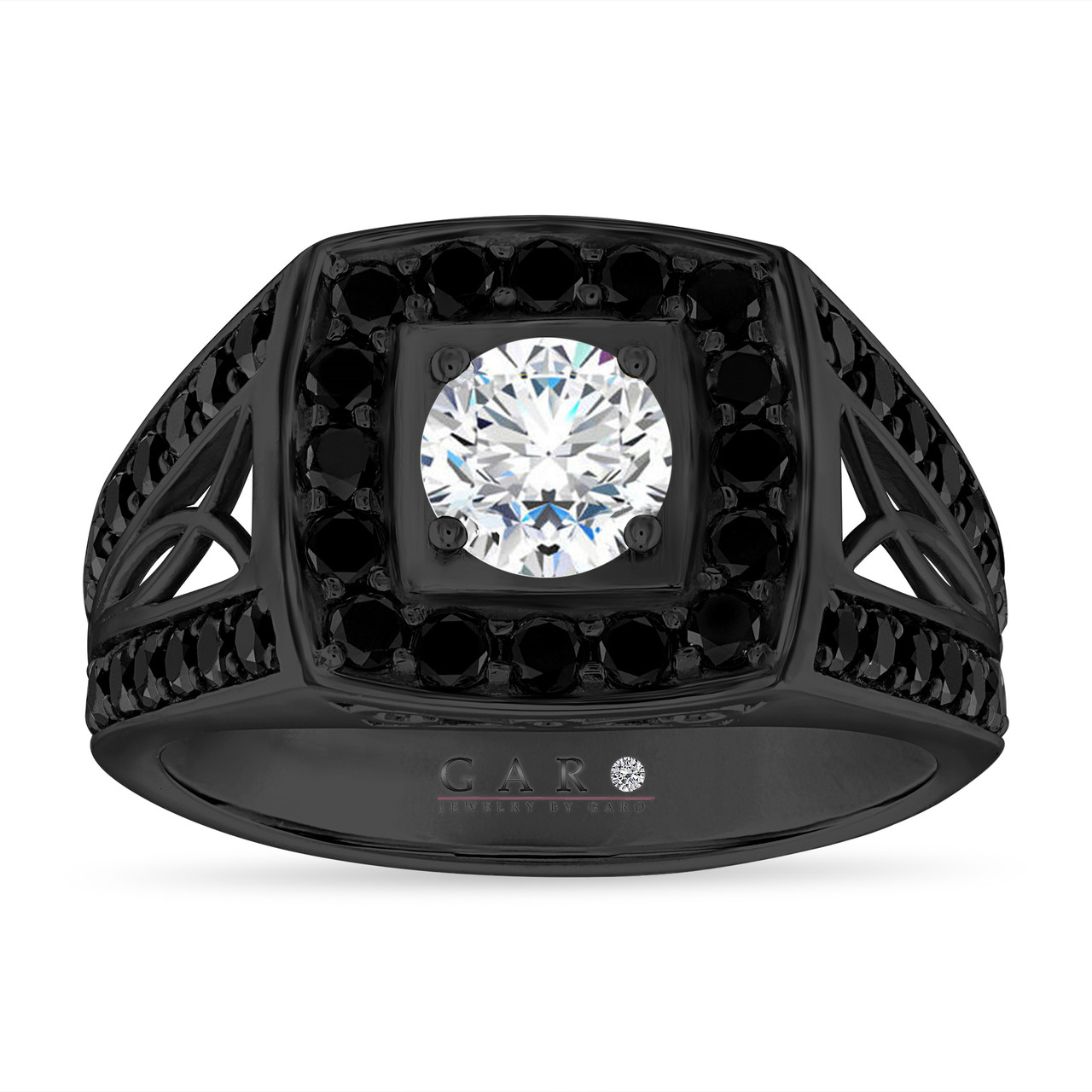 Designer Classic 14K Black Gold Three Stone Princess Pink Sapphire Blue  Topaz Engagement Ring Wedding Band Set R500S-14KBGBTPS | Bae Jewel Co.
