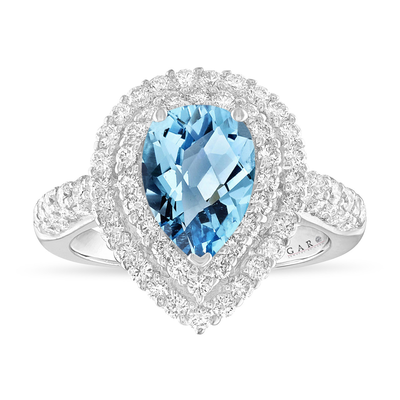 Blue Topaz and Diamond Ring