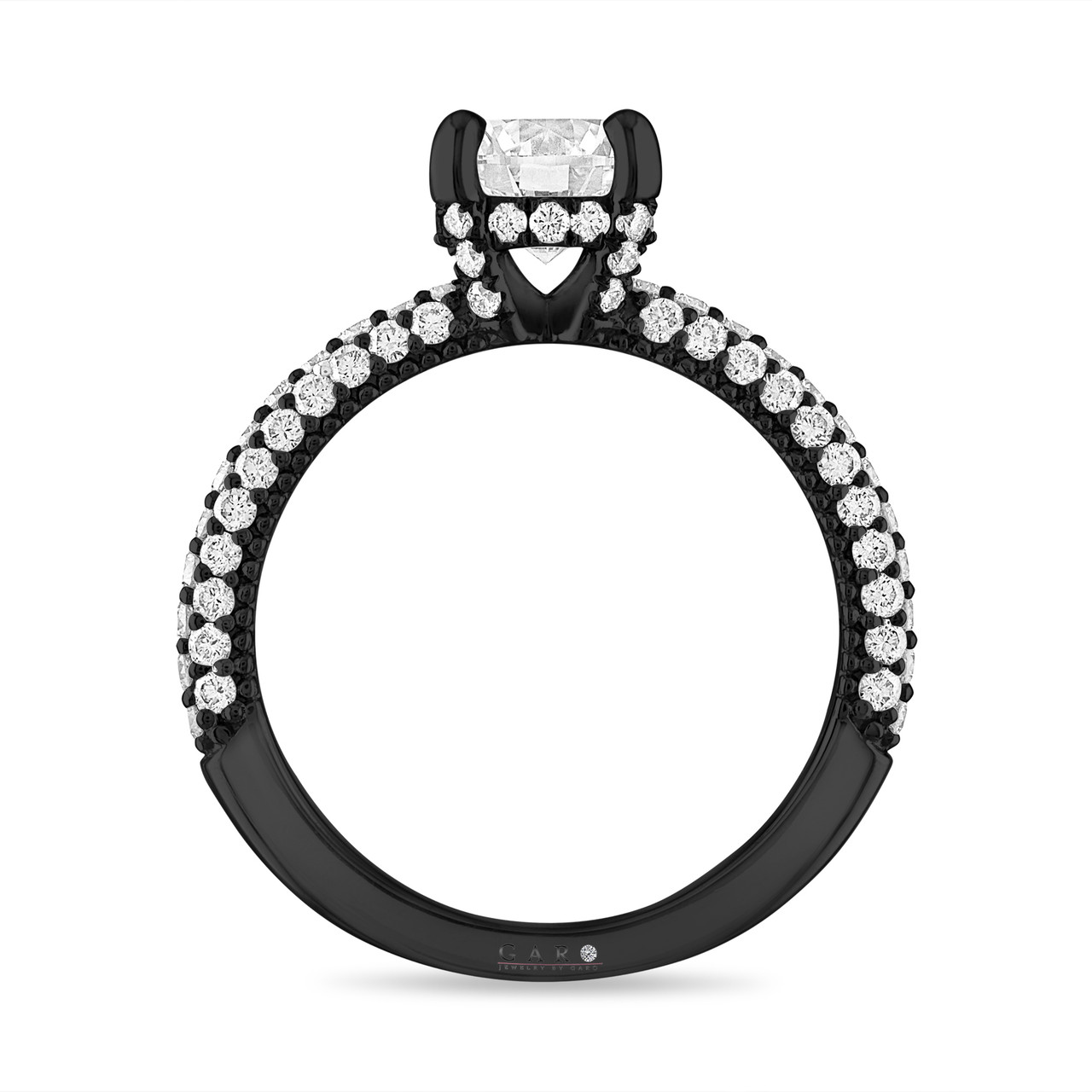 Hidden Halo Diamond Engagement Ring, Unique Carat GIA