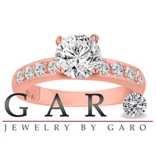 Natural Diamond Engagement Ring 1.35 Carat GIA Certified 14K Rose Gold Unique Handmade 