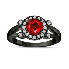 1.01 Carat Fancy Red Diamond Engagement Ring 14K Black Gold Vintage Style Halo Pave Certified Handmade
1.01 Carat Fancy Red Diamond Engagement Ring 14K Black Gold Vintage Style Halo Pave Certified Handmade