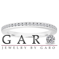 Platinum Diamond Wedding Ring, Half Eternity Band, Thin Band, Anniversary Ring, Stackable Ring Canal Set 0.22 Carat Handmade
