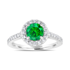 Fancy Green Diamond Engagement Ring, Wedding Ring 14K White Gold 1.39 ...
