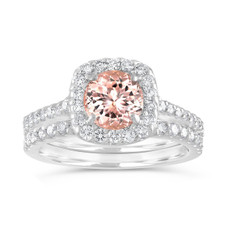 Morganite Engagement Ring Set