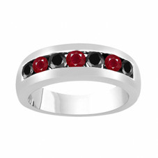 Platinum Alternating Black Diamond & Rubies Wedding Band, Mens Ruby Wedding Ring, Unisex Anniversary Ring, 0.94 Carat 6 mm Handmade
Platinum Alternating Black Diamond & Rubies Wedding Band, Mens Ruby Wedding Ring, Unisex Anniversary Ring, 0.94 Carat 6 mm Handmade