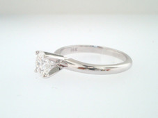 Solitaire Diamond Engagement Ring, Wedding Ring 0.50 Carat GIA Certified 14K White Gold Handmade