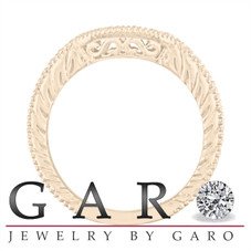 0.18 Carat Diamond Curve Wedding Band, Matching Wedding Ring, Vintage Style Engraved Unique 18k Gold or White or Rose / Black Gold,Handmade
