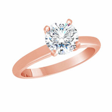 1.52 Carat Moissanite Engagement Ring, Solitaire Wedding Ring Vintage Style 14K White Gold or Rose Gold Handmade
