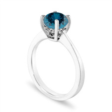 VS2 1.20 Carat Blue Diamond Solitaire Engagement Ring Platinum Certified Unique Galley Designs