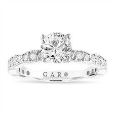 1.50 Carat Diamond Engagement Ring, GIA Certified Platinum Pave Unique Handmade