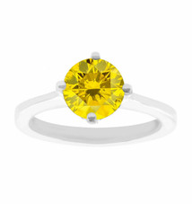 VS2 Fancy Yellow Diamond Solitaire Engagement Ring 14K Yellow Gold or White Gold  0.85 Carat Certified Unique Gallery Design