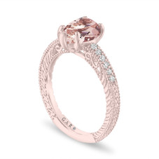 Pear Shaped Morganite Engagement Ring 1.20 Carat 14K Rose Gold or White Gold Unique Certified Handmade