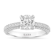 Hidden Halo Diamond Engagement Ring, Unique 1.71 Carat GIA Certified 14k White Gold or Rose Gold or Yellow Gold Micro Pave Handmade