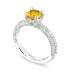 Platinum 1.71 Carat Yellow Diamond Engagement Ring Hidden Halo Unique Certified Handmade