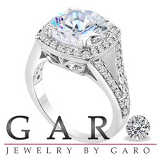3.30 Carat Lab Growing Diamond Engagement Ring 14K White Gold Unique Halo IGI Certified Handmade