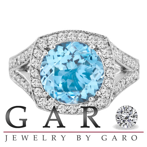 Vintage 3 Carat Blue Topaz Emerald Cut Ring 18k Gold - Ruby Lane