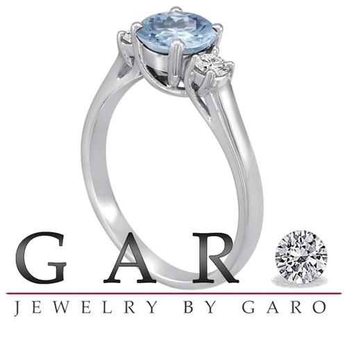 Aquamarine pear three stone engagement ring, made to order – Oore jewelry