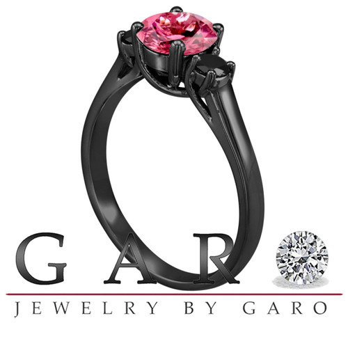 Platinum and 18Kt. Diamond Engagement Ring with Natural Pink Diamond  Accents - Calhoun Jewelers
