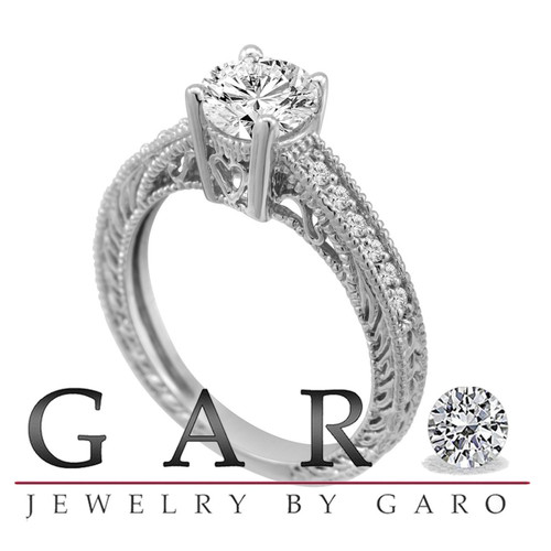 Edwardian Antique Style 3/4 Carat Filigree Platinum Engagement Ring http:…  | Edwardian engagement ring, Antique inspired engagement rings, Engagement  ring mountings