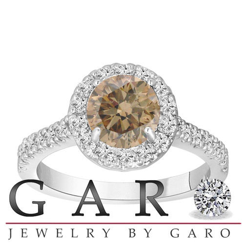 4.90 Ct. Fancy Brown Yellow Round Halo Diamond Ring VS2 Clarity GIA Ce –  Kingofjewelry.com