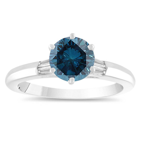 1.25 Carat Blue Diamond Engagement Ring, Classic Fancy Wedding Ring ...