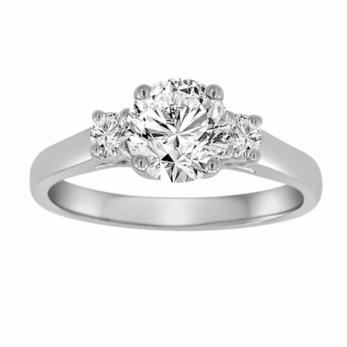 1.24 Carat Diamond Engagement Ring, Three Stone Classic Wedding Ring ...