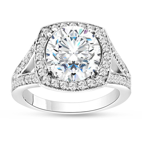 2.94 Carat Moissanite Engagement Ring, With Diamonds Wedding Ring ...