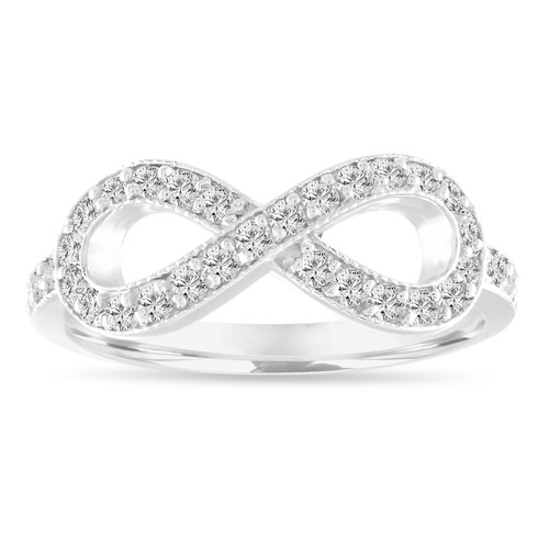 Infinity Diamond Wedding Band, Infinity Ring, Pave Anniversary Ring, 0. ...