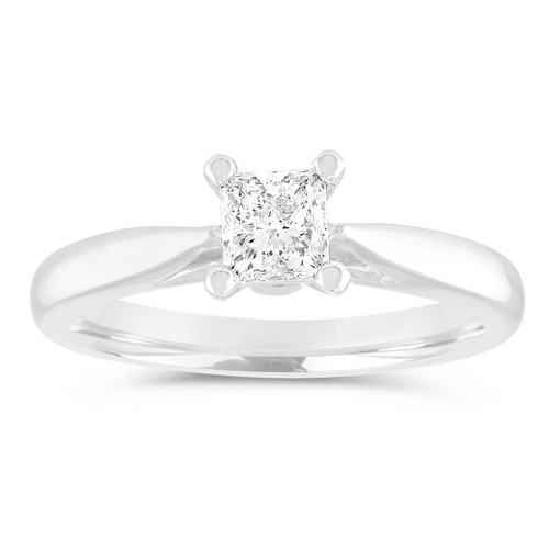 Princess Diamond Engagement Ring, 0.50 Carat Solitaire Bridal Ring, GIA ...
