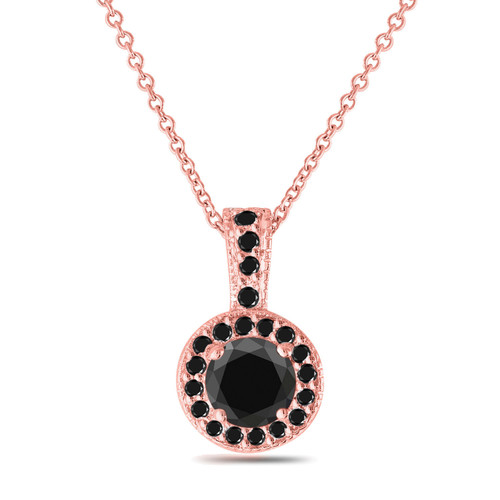 Order GLAMIRA Necklace Timone in Round cut 0.07 Carat 18k Rose Gold Black  Diamond | GLAMIRA.in