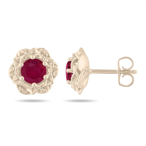 18K rose gold Orbit ruby earring