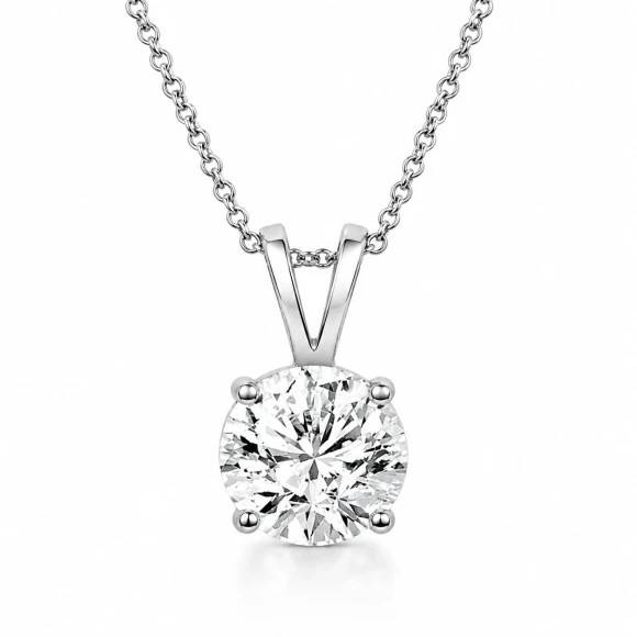0.70 Carat GIA Certified Natural Diamond Solitaire Pendant Necklace Platinum Handmade