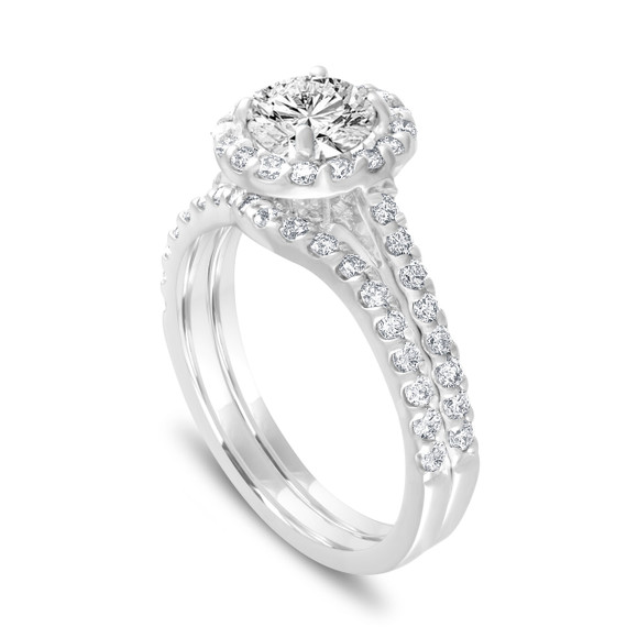 1.84 Carat Diamond Halo Engagement Ring Set Gia Certified 14k White Gold Handmade 1.84 Carat Diamond Halo Engagement Ring Set Gia Certified 14k White Gold Handmade