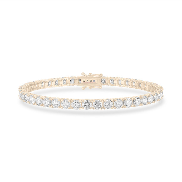 9.50 Carat Lab Grown Diamond Tennis Bracelet 14K Yellow Gold Handmade Certified