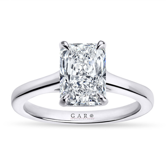 2 Carat Rectangular Cut Lab Grown Diamond Solitaire Engagement Ring IGI Certified 14K White Gold, Rose Gold Or Yellow Gold Handmade