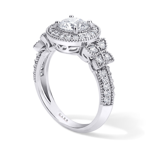 Lab Grown Diamond Butterfly Halo Engagement Ring Platinum 1.61 Carat IGI Certified Unique Filigree Handmade