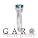 1.85 Carat Blue Diamonds Unique Engagement Ring 14K White Gold HandMade Pave Set