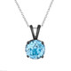 Aquamarine Solitaire Pendant Necklace 1.70 Carat 14K Black Gold Vintage Style Certified Handmade 