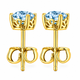 1 Carat Aquamarine Stud Earrings 14K Yellow Gold Or White Gold Handmade Gallery Designs Birthstone
