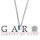 0.25 Carat Blue Diamond By The Yard Solitaire Pendant Necklace Low Bezel Set 14K White Gold Certified Handmade 