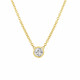 0.25 Carat Diamond Solitaire Pendant Necklace  Low Bezel Set 14K Yellow Gold or White Gold Certified Handmade 