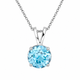 Platinum Aquamarine Solitaire Pendant Necklace 1.70 Carat Certified Handmade
