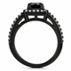Black Diamond Halo Engagement Ring 1.41 Carat Vintage Style 14K Black Gold Unique Certified Handmade

