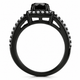 Black Diamond Halo Engagement Ring 1.41 Carat Vintage Style 14K Black Gold Unique Certified Handmade
