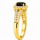 Black Diamond Halo Engagement Ring 1.41 Carat 14K White Gold Or Yellow Gold Certified Handmade 