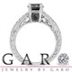 Fancy Black Diamond Engagement Ring 14K White Gold 0.79 Carat Antique Vintage Style Engraved Pave Set HandMade Certified