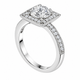 Natural Diamond Halo Engagement Ring 1.34 Carat 14K White Gold, Yellow Gold Or Rose Gold Unique GIA Certified Handmade