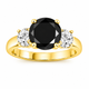 Black Diamond Unique Engagement Ring, Anniversary Ring, 2.70 Carat 14K White Gold, Yellow Gold, Rose Gold Handmade Certified