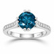 Blue Diamond Engagement Ring 1.83 Carat 14K White Gold Unique Certified  Handmade